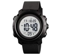 OLAZONE Orologio digitale da uomo, sportivo, impermeabile, militare, retroilluminato, piccolo, nero, nero, Digitale