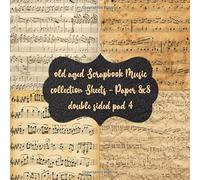 old aged Scrapbook Music collection Sheets - Paper 8x8 double sided pad 4 design 40 scrapbooking craft: Printed Papercrafts - old antique design ... album for cards a invitation & origami