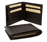 Old Angler Firenze Portafoglio in Vera Pelle Nero con 2 Scomparti | Protezione RFID Integrata | Cuoio Fiorentino Conciato Vegetale