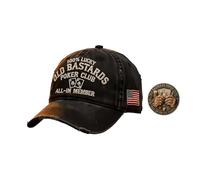 Old Bastards Poker Club Cap, 100% Lucky Vintage Cappello da Baseball Cappello Ricamato Regolabile Nero