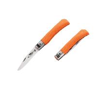 OLD BEAR® S - ACCIAIO INOX SATINATO, MANICO LAMINATO ARANCIONE, PUNTA ARROTONDATA 9357/17_MOK