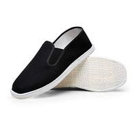 Scarpe di Stoffa Unisex Old Beijing, Scarpe Fatte a Mano in Tela Nera con Suola in Cotone Traspirante Stile Cinese Tradizionale, per Uomo/Donna Arti Marziali Kung Fu Tai Chi Scarpe (Color : Black, S