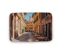Old Courtyard Cafe Chair City, Roma, Italia, Tappeto grande in velluto di corallo con retro in gomma, antiscivolo, per vasche da bagno, elegante tappeto lavabile, per sala giochi, 40 x 60 cm