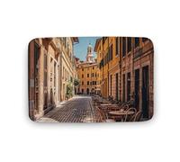 Old Courtyard Cafe Chair City, Roma, Italia, Tappeto grande in velluto di corallo con retro in gomma, antiscivolo, per vasche da bagno, elegante tappeto lavabile per sala giochi, 50 x 80 cm