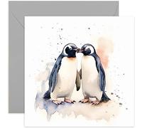 Old English Co. - Biglietto di auguri per anniversario di matrimonio con pinguino per moglie o marito, per San Valentino, fidanzata, fidanzato, partner, per lui lei, bianco