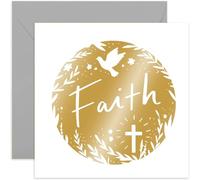 Old English Co. - Biglietto di auguri per battesimo, battesimo, Pasqua, prima comunione, elegante biglietto di auguri con motivo a croce di colomba in oro, con busta