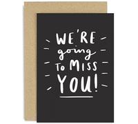 Old English Co. - Biglietto di auguri per colleghi, con scritta in lingua inglese "We're Going To Miss You", biglietto di addio per un collega di squadra - Biglietto di partenza per lui e lei sul
