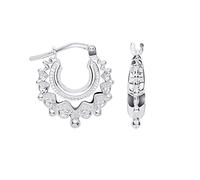 Old English Jewellers Orecchini a cerchio in argento Sterling, stile vittoriano, stile gitano, 15 mm, in argento Sterling, senza pietre preziose