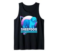 Old English Sheepdog Retro Vintage Synthwave Dog Lover Canotta