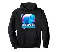 Old English Sheepdog Retro Vintage Synthwave Dog Lover Felpa con Cappuccio