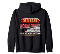 Old Fart Action Figure Divertente Invecchiamento Gag Gift Design Felpa con Cappuccio