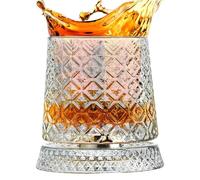 Old Fashioned - Bicchieri da cocktail, base girevole a 360 gradi, per trasparente, bicchieri da whisky per uomo, papà, papà, marito, feste di bevande, Natale, compleanno e compleanno