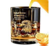 Old Fashioned Whiskey Glasses | Commemorative Tumbler 250th Theme Mug - 300 ml Old Fashion Glasses | Classic Heavy Base, Lead-Free Crystal, Elegant Tumbler For Celebration Collection Bar Home Pub