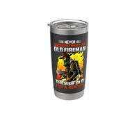 Old Fireman Firefighter Proud Firefighters Lovers Bicchiere termico in acciaio inox doppia parete