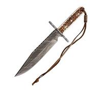 Old Forge - Coltello Outdoor - Lunghezza Lama: 19.05 cm - Damascus Hunter