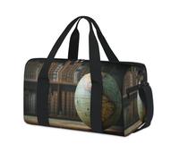 Old Globe Bookshelf Sport Duffel Borse per Bambini Ragazze Ragazzi Donne Uomini Globo Pernottamento Weekender Borsa da Viaggio Tote Carry Palestra Casual Duffel Borse