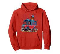 Old Glory Ice Cream Sociale Felpa con Cappuccio, Unisex per Adulti, Rosso, XXL