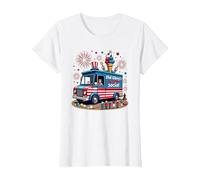 Old Glory Ice Cream Sociale Maglietta, Donna, Bianco, S