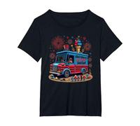 Old Glory Ice Cream Sociale Maglietta, Donna Plus-Size, Nero, 4X