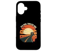 Old Iron Timeless Ride Classic Car Sunset Road Custodia per iPhone 16