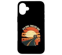 Old Iron Timeless Ride Classic Car Sunset Road Custodia per iPhone 16 Plus
