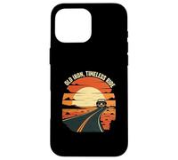 Old Iron Timeless Ride Classic Car Sunset Road Custodia per iPhone 16 Pro Max