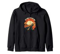 Old Iron Timeless Ride Classic Car Sunset Road Felpa con Cappuccio