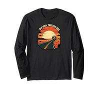Old Iron Timeless Ride Classic Car Sunset Road Maglia a Manica