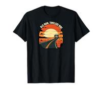 Old Iron Timeless Ride Classic Car Sunset Road Maglietta