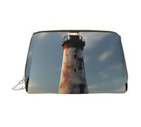 Old Lighthouse - Beauty case portatile con stampa, custodia da viaggio compatta con scomparti interni organizzati per uso quotidiano, Oro, One Size