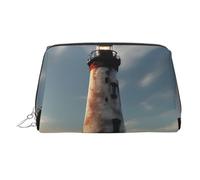 Old Lighthouse - Beauty case portatile con stampa, custodia da viaggio compatta con scomparti interni organizzati per uso quotidiano, Argento, One Size