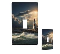 Old Lighthouse by The Sea - Placca decorativa da parete per interruttore della luce, dimensioni standard 11,4 x 7 cm, piastra di copertura per interruttore elettrico