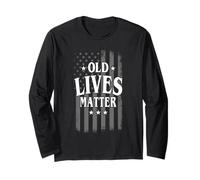 Old Lives Matter America Bandiera USA Anziano Pensione Maglia a Manica