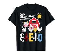 Old Macdonald Had a Farm E-I-E-I-O Bambino Bambino Compleanno Bambini Maglietta