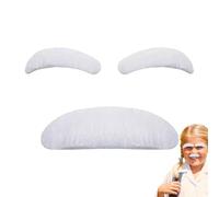 Old Man Baffi Sopracciglia - Set Di Sopracciglia Finto Baffi | Sopracciglia Bianche E Tupide, Costume Per Capelli Facciale Simulato, Adorabile Babbo Natale Baffi Per Uomini Bambini 10 Cm/3.94 Pollici