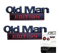 Old Man Edition - 3d Emblem Sticker Badge,old Man Edition Car Emblem,Funny Edition Nameplate Decal for Side Rear Tailgate Bumper,for Car Truck SUV & Motorcycle (Black Red,2PCS)