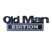 Old Man Edition Car Emblem, 3D Metal Sticker Badge, Fender Rear Tailgate Bumper Badge Nameplate Sticker Decal Funny Edition Nameplate Decal for Universal Car Truck Suv (black and white,2)