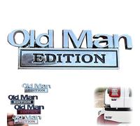 Old Man Edition Car Emblem, 3D Metal Sticker Badge, Fender Rear Tailgate Bumper Badge Nameplate Sticker Decal Funny Edition Nameplate Decal for Universal Car Truck Suv (silver and black,4)