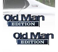 Old Man Edition Car Emblem, 3D Metal Sticker Badge, Funny Edition Nameplate Decal for Side, Rear, Tailgate, Bumper, Metal Nameplate Funny Decals for Car, Truck, SUV, Motorcycles (Black and white,2pcs)