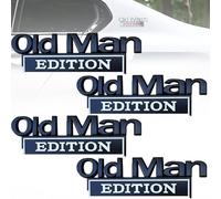 Old Man Edition Car Emblem, 3D Metal Sticker Badge, Funny Edition Nameplate Decal for Side, Rear, Tailgate, Bumper, Metal Nameplate Funny Decals for Car, Truck, SUV, Motorcycles (Black and white,4pcs)