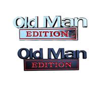 Old Man Edition Car Emblem, Car Decals for Men, Truck Emblems, Durable & Waterproof Funny Edition Nameplate Decal, for Cars Motorcycle Truck SUV Side or Rear Tailgate Bumper Sticker (2pcs-J)