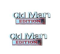 Old Man Edition Car Emblem, Car Decals for Men, Truck Emblems, Durable & Waterproof Funny Edition Nameplate Decal, for Cars Motorcycle Truck SUV Side or Rear Tailgate Bumper Sticker (2pcs-C)