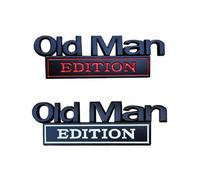 Old Man Edition Car Emblem, Car Decals for Men, Truck Emblems, Durable & Waterproof Funny Edition Nameplate Decal, for Cars Motorcycle Truck SUV Side or Rear Tailgate Bumper Sticker (2pcs-I)
