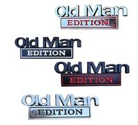 Old Man Edition Car Emblem, Car Decals for Men, Truck Emblems, Durable & Waterproof Funny Edition Nameplate Decal, for Cars Motorcycle Truck SUV Side or Rear Tailgate Bumper Sticker (4pcs)