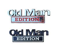 Old Man Edition Car Emblem, Car Decals for Men, Truck Emblems, Durable & Waterproof Funny Edition Nameplate Decal, for Cars Motorcycle Truck SUV Side or Rear Tailgate Bumper Sticker (2pcs-H)