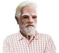 Old Man Face Cover For Adulti Realistico - Copertina Del Viso Realistico In Lattice Per Halloween | Costume Del Casco Spaventoso Regolazione Per La Festa Casa Instregata Eventi Di Carnevale Teatro Na