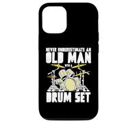 Old Man With a Drum Set Retro Drummer Music Artwork Custodia per iPhone 12/12 Pro