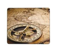 Old Map Ancient World Wheel Compass Tappetino Scrivania Morbido Mouse Pad Lavabile Tappetino per Mouse per Pc Accessori Scrivania Computer 25X30Cm