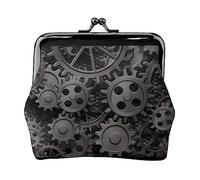 Old Metal Gears Portafoglio da donna Fibbia portamonete Kiss-Lock Cambia sacchetto regalo per donne ragazza, Nero , Taglia unica, alla moda