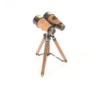 Old Modern Handicrafts Binocolo in legno/ottone su supporto - Potere di ingrandimento 6x - Un regalo perfetto per gli appassionati di storia e i collezionisti - 8,0 L x 8,0 L x 11,0 A pollici
